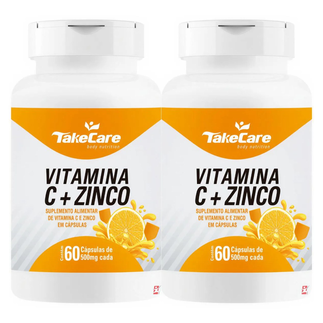 Kit 2 Vitamina C + Zinco Fórmula Concentrada para Imunidade Total 120 Cápsulas - Take Care