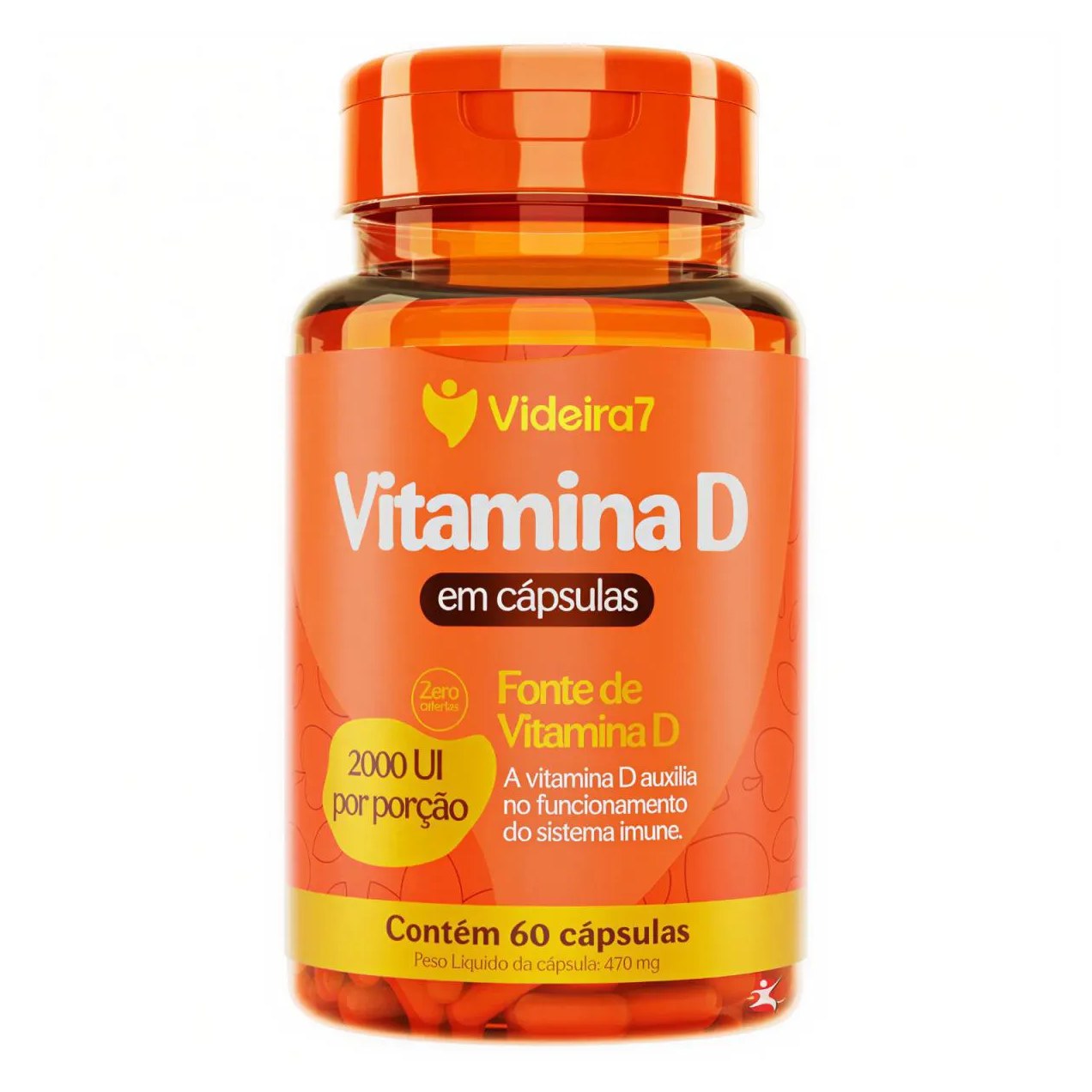 Vitamina D 2000Ui Por Capsula Colecalciferol(D3) 1 ao Dia 60 Capsulas - Videira 7