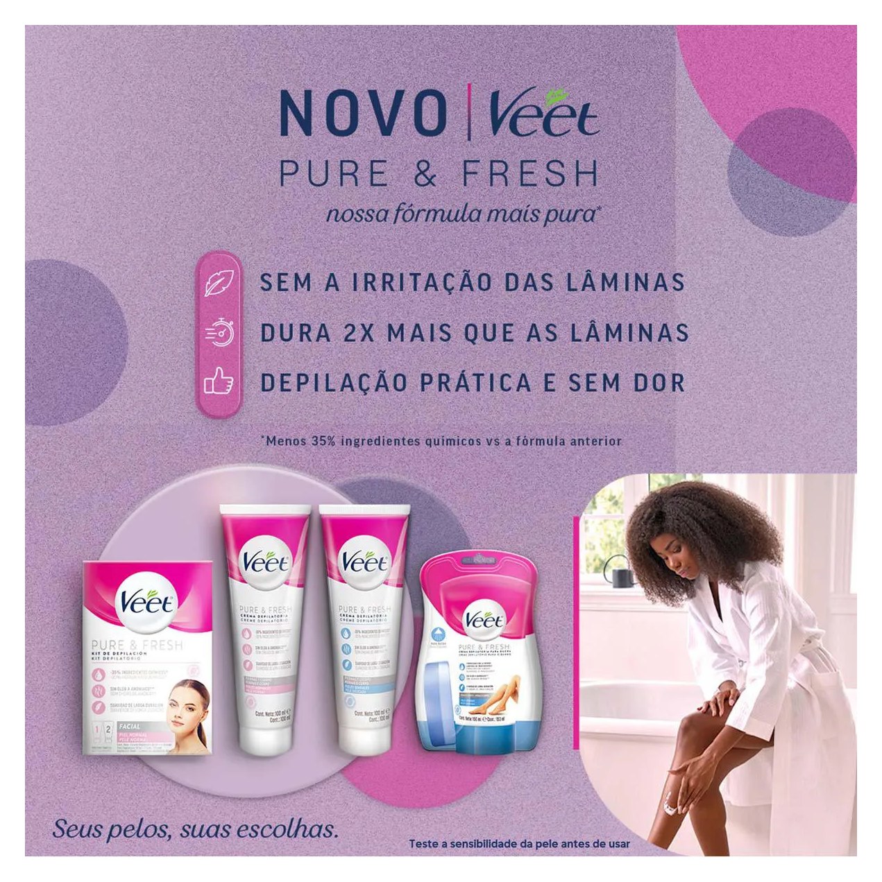 Creme Depilatório para Banho Veet Pure & Fresh 150ml