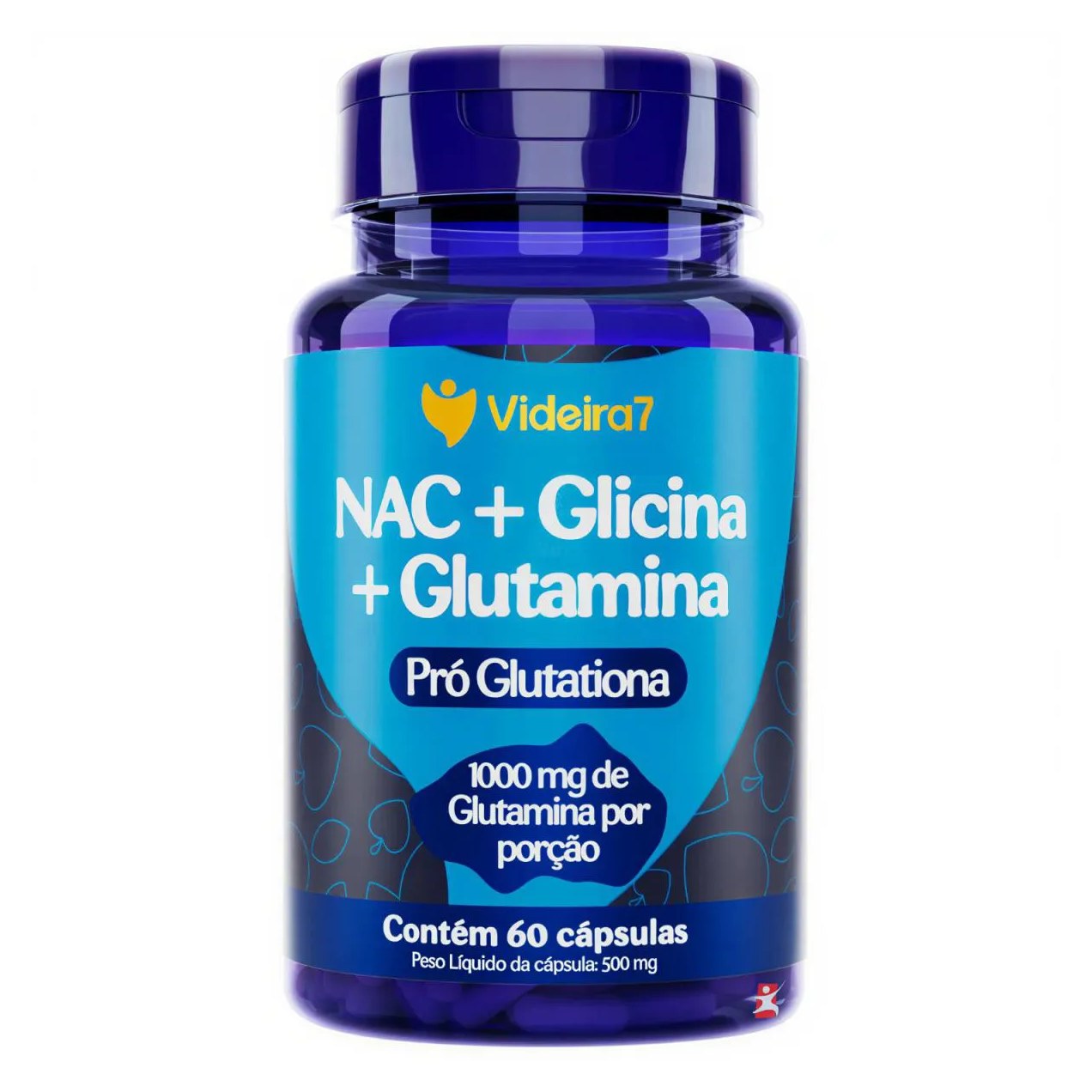 Nac + Glicina + Glutamina - Pró Glutationa 60 Capsulas Acetilcisteina - Videira 7