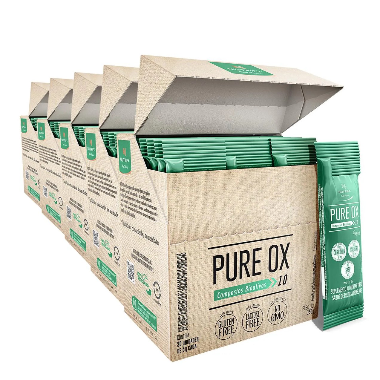 Kit 5 Pure Ox Nutrify 30 Sachês