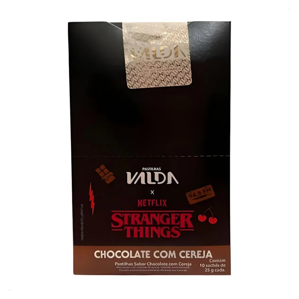 Kit 10 Un Pastilha Stranger Things Chocolate com Cereja 25G