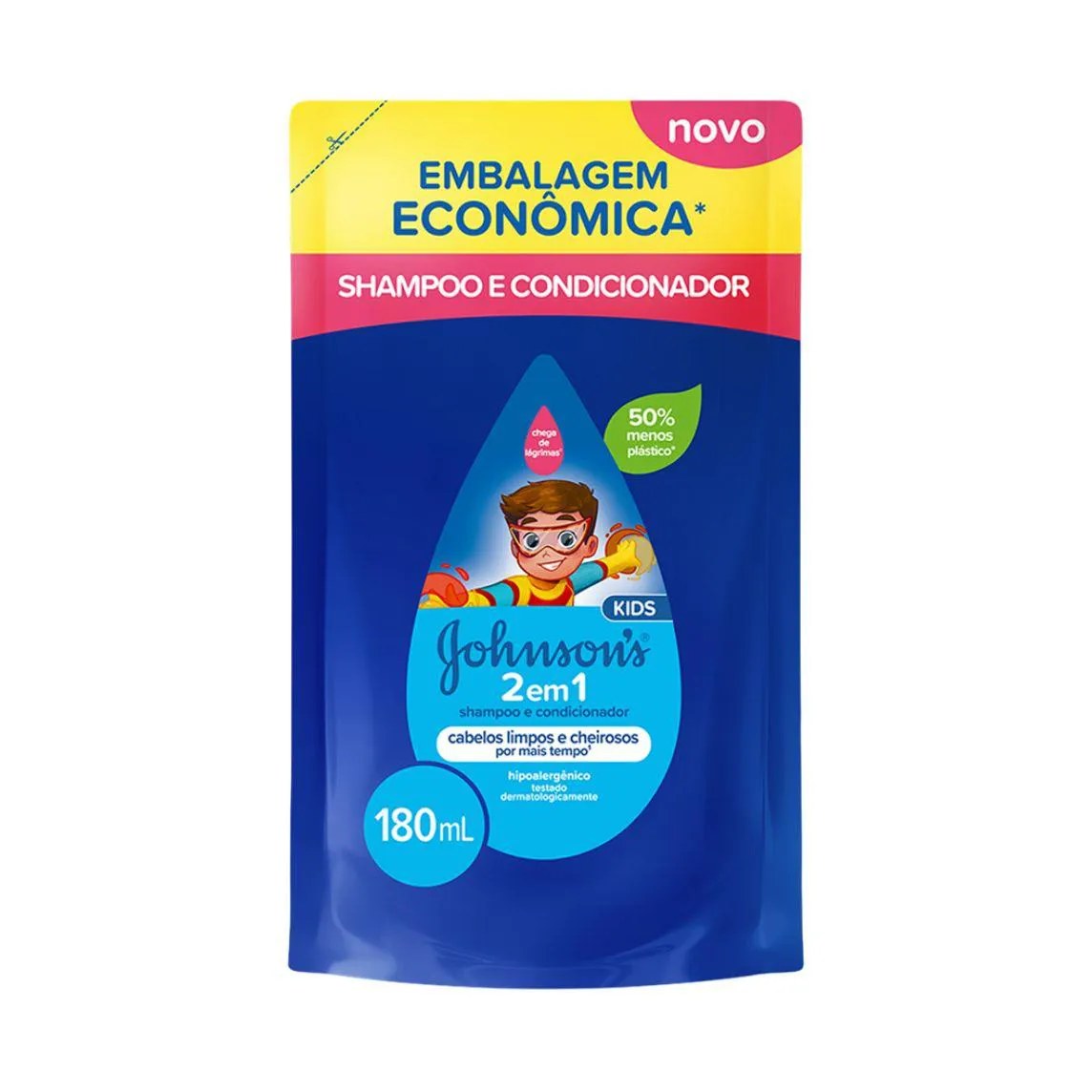 Shampoo e Condicionador Johnsons Kids 2 em 1 Refil 180Ml