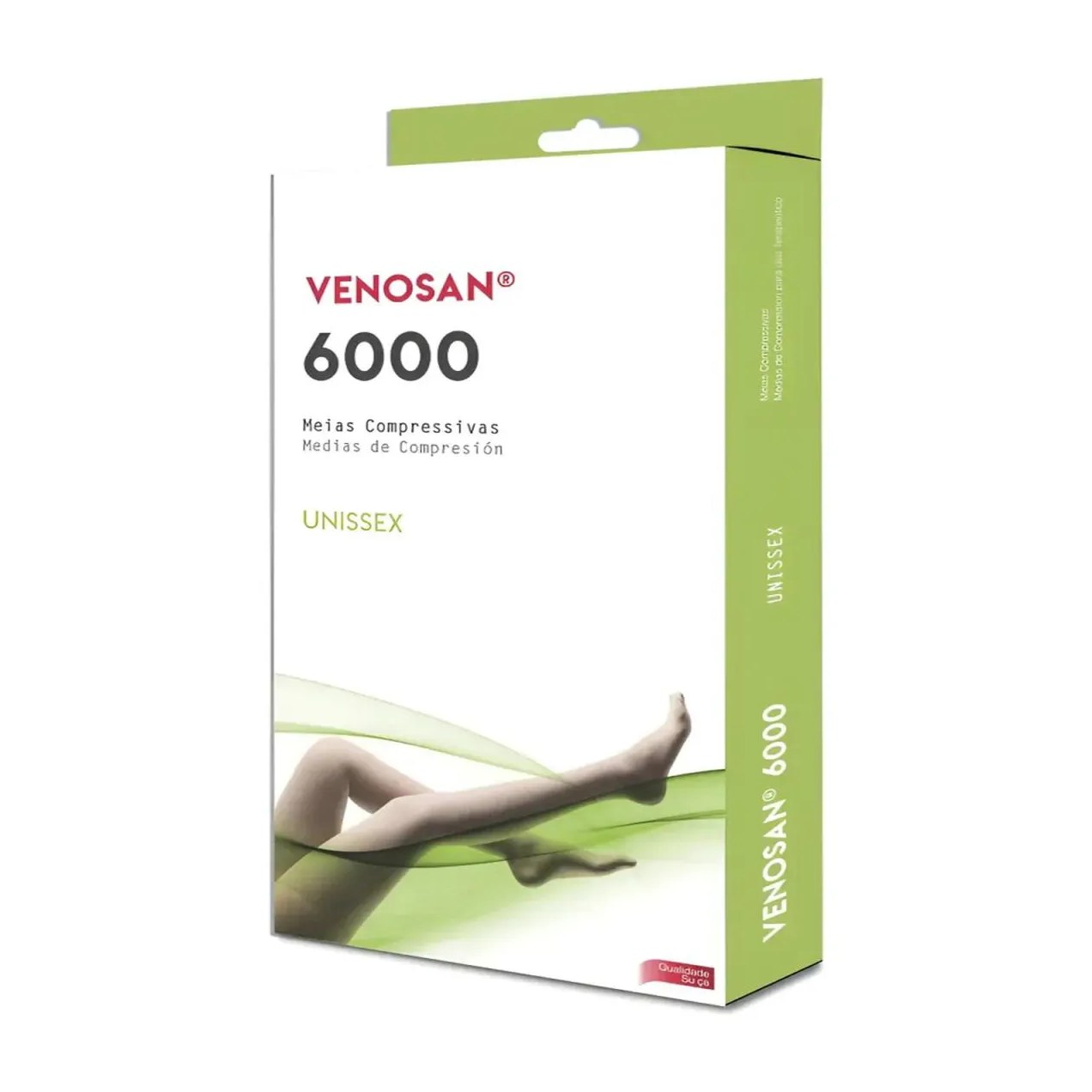 Meia Elástica Panturrilha 3/4 Unissex Bege 20-30Mmhg sem Ponteira - Venosan 6000 P
