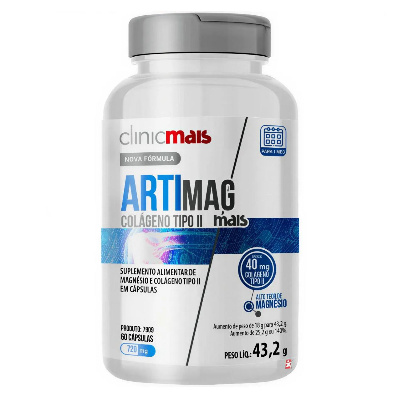 Artimag Mais - Colágeno Tipo 2 + Magnésio 60 Cápsulas - Clinicmais