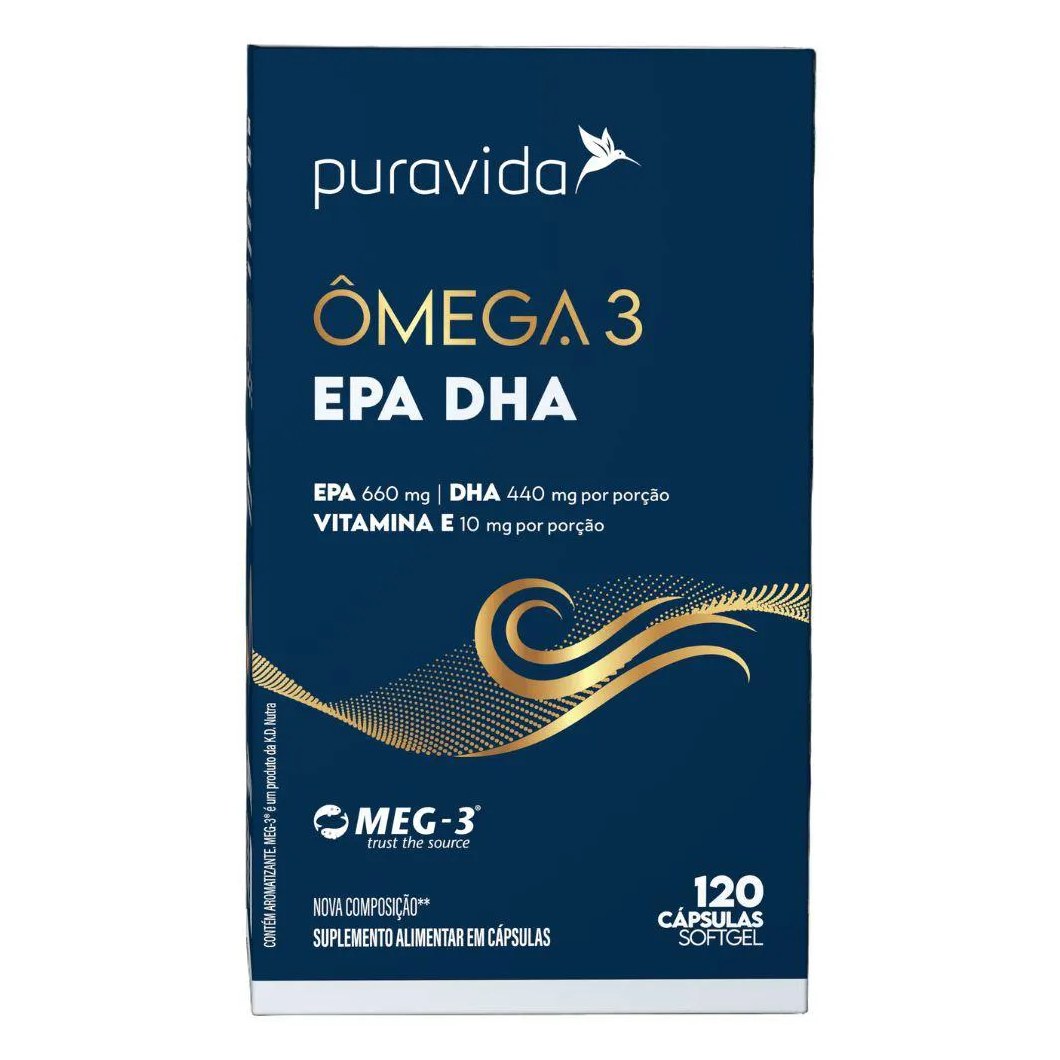 Omega 3 Epa Dha 120 Capsulas Soft Gel - Puravida
