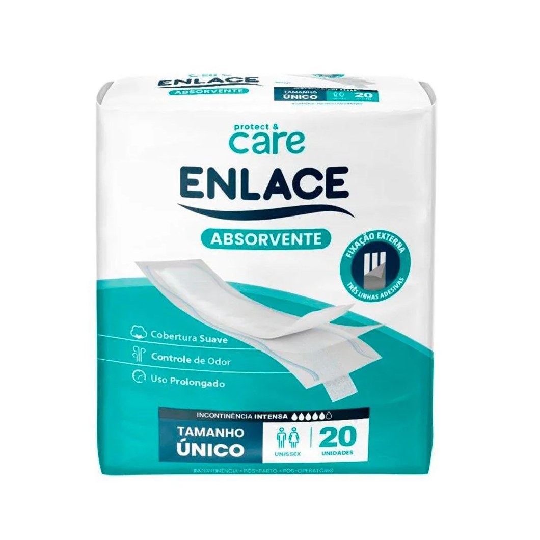Absorvente Enlace Adulto Care - Embalagem com 20 Unidades