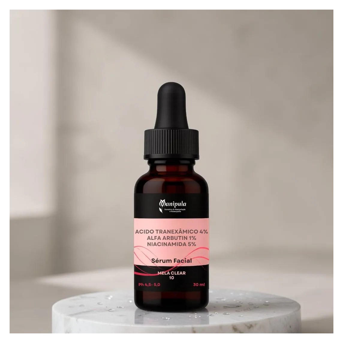 Sérum Clareador com Ácido Trn. 4 % + Alfa Arbutin 1% + Niacinamida 5% | Mela Clear 10 - 30 Ml