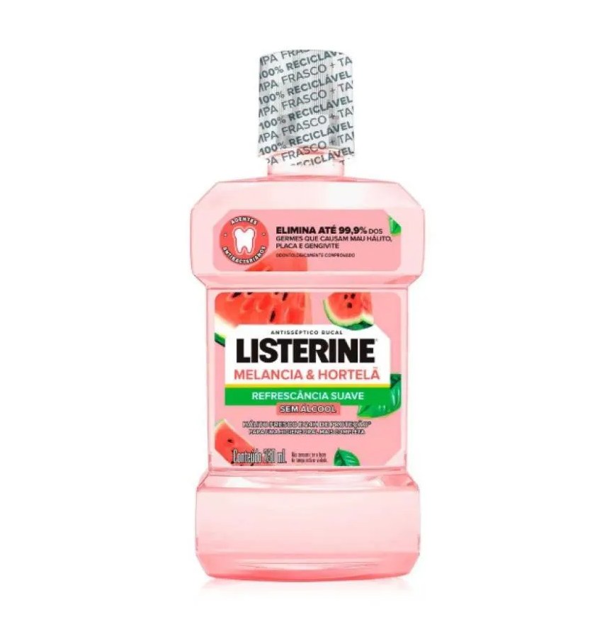 Listerine Melancia e Hortelã sem Álcool Antisséptico Bucal 250Ml