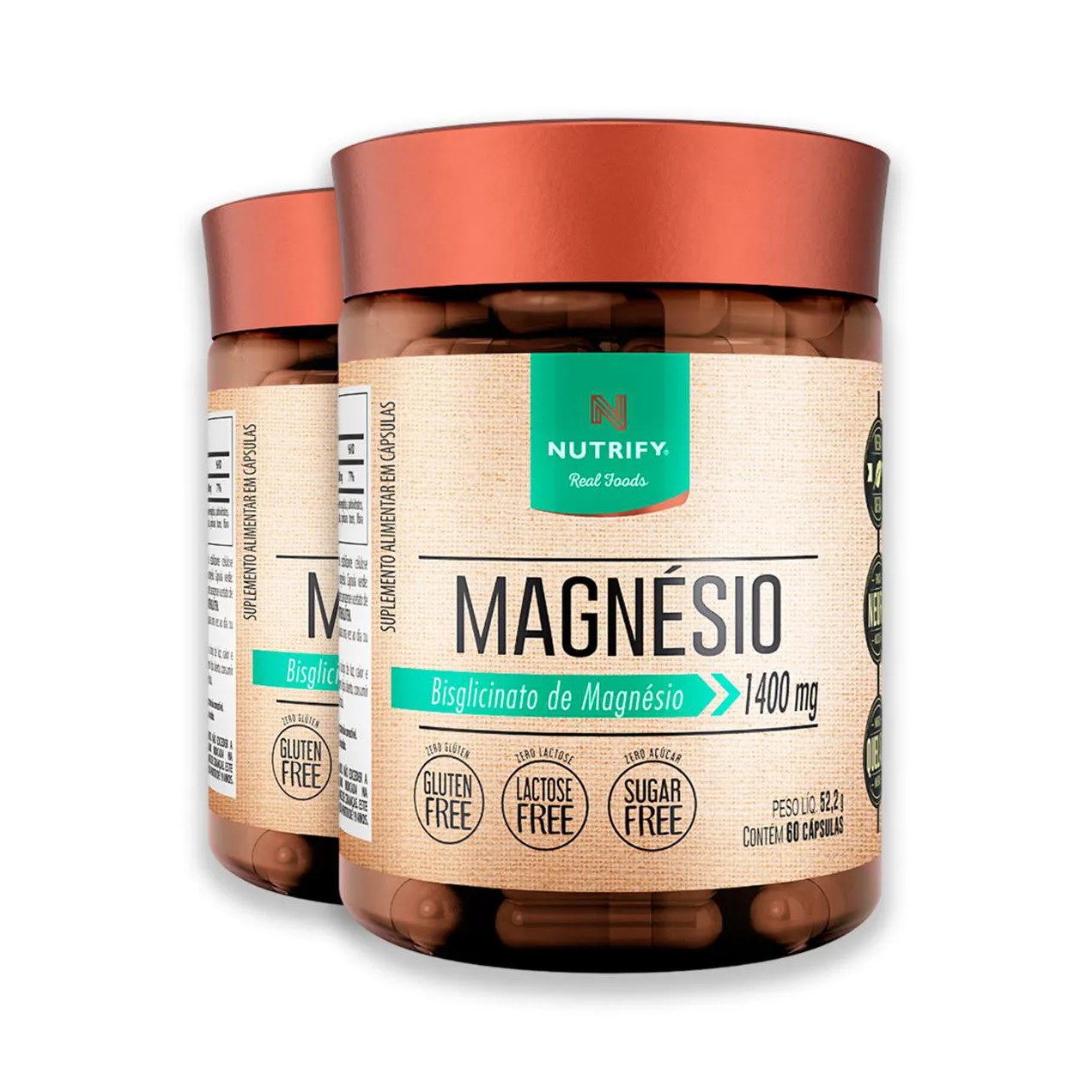 Kit 2 Magnésio Nutrify 60 Cápsulas
