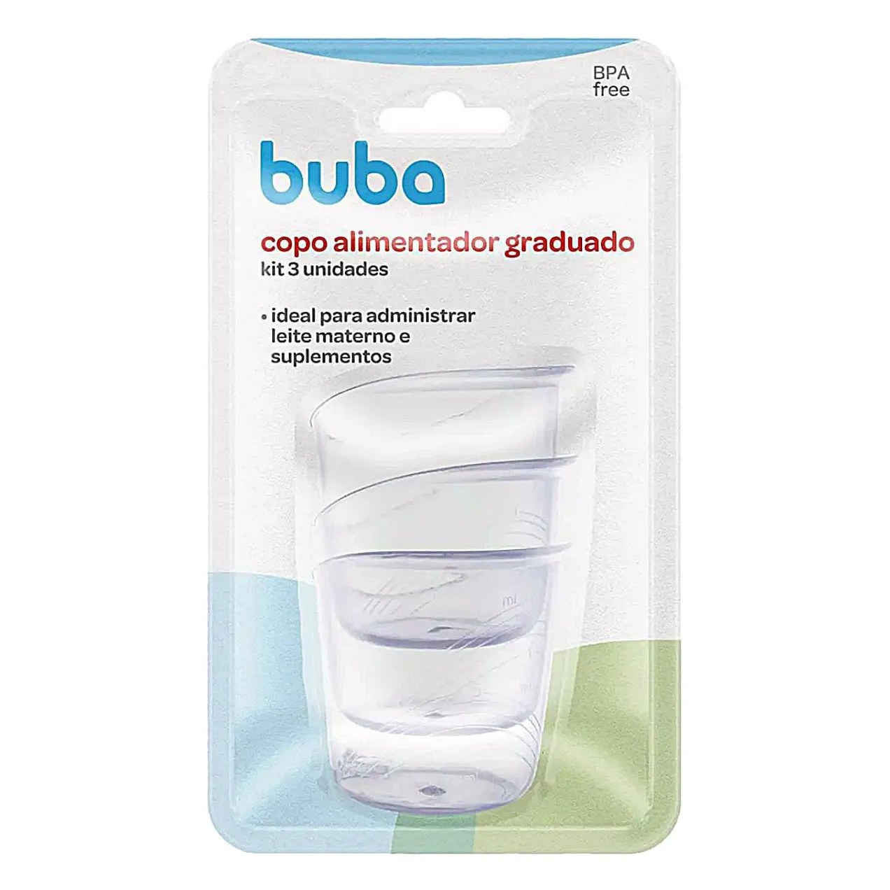Kit Copo Alimentador Graduado Buba com 3 Unidades