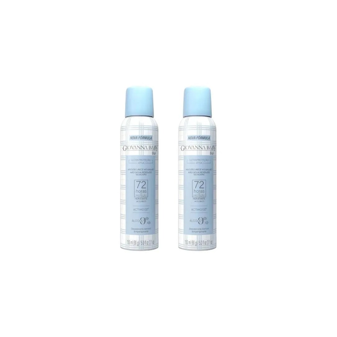 Desodorante Aero Giovanna Baby 150Ml Azul-Kit C/2Un