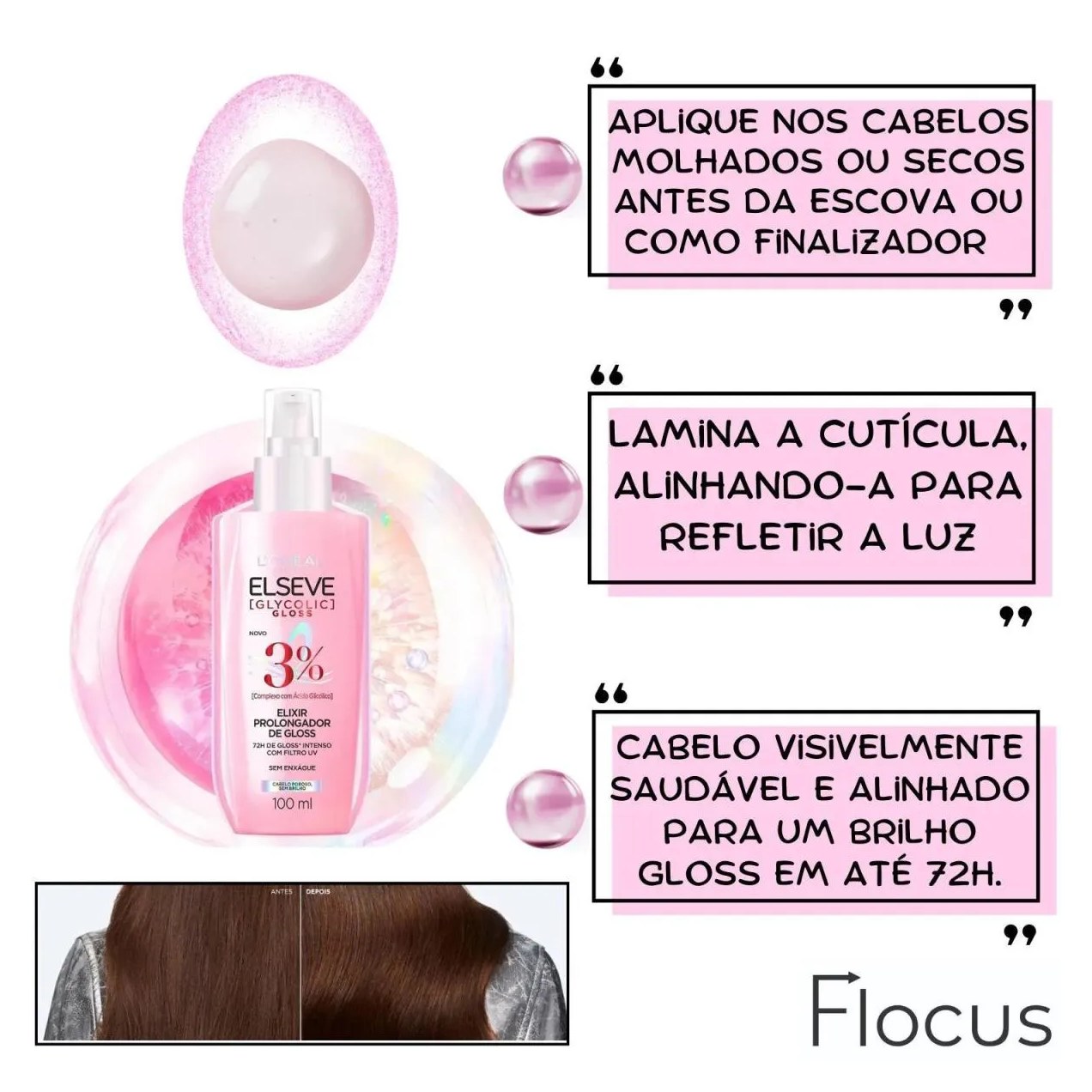 Elseve Sérum Capilar Prolongador de Gloss Glycoli 100Ml