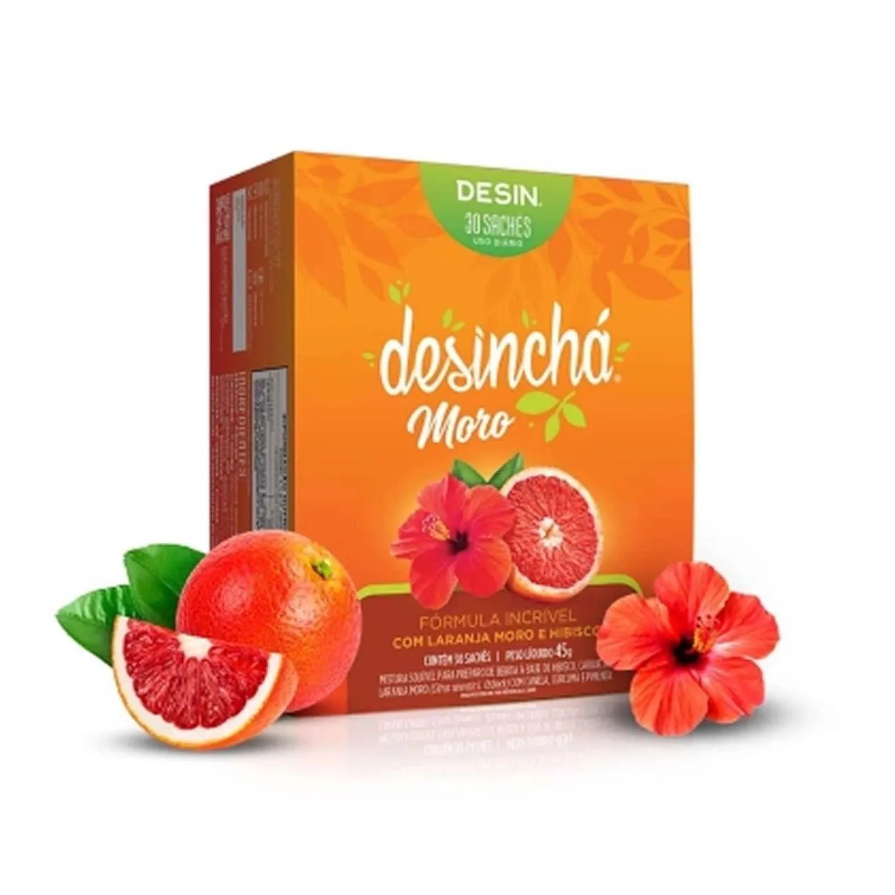 Desincha Moro - 30 Sachês Laranja Moro e Hibisco - Desinchá