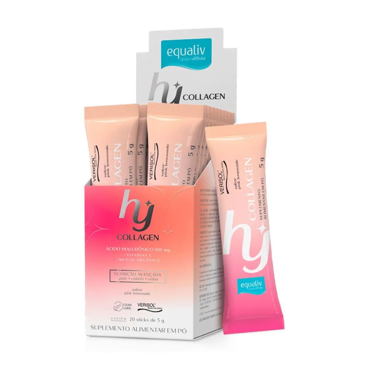 Hy Collagen - 20 Sachês 5G Pink Limonade - Equaliv