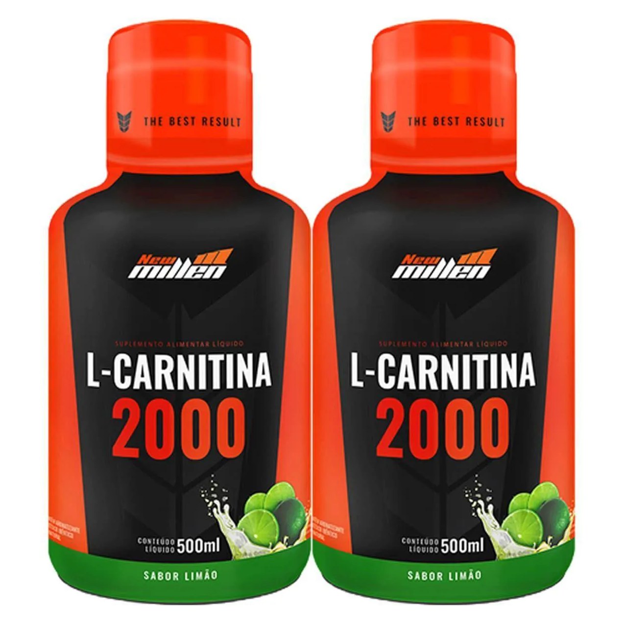 Kit 2X L-Carnitina 2000Mg - 500Ml Limão - New Millen