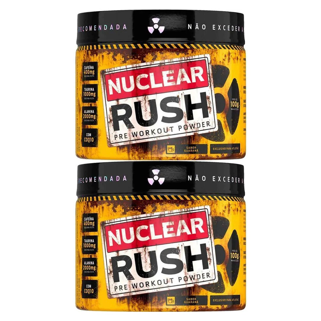Kit 2X Nuclear Rush Pre Workut Powder - 100G Guaraná - Bodyaction