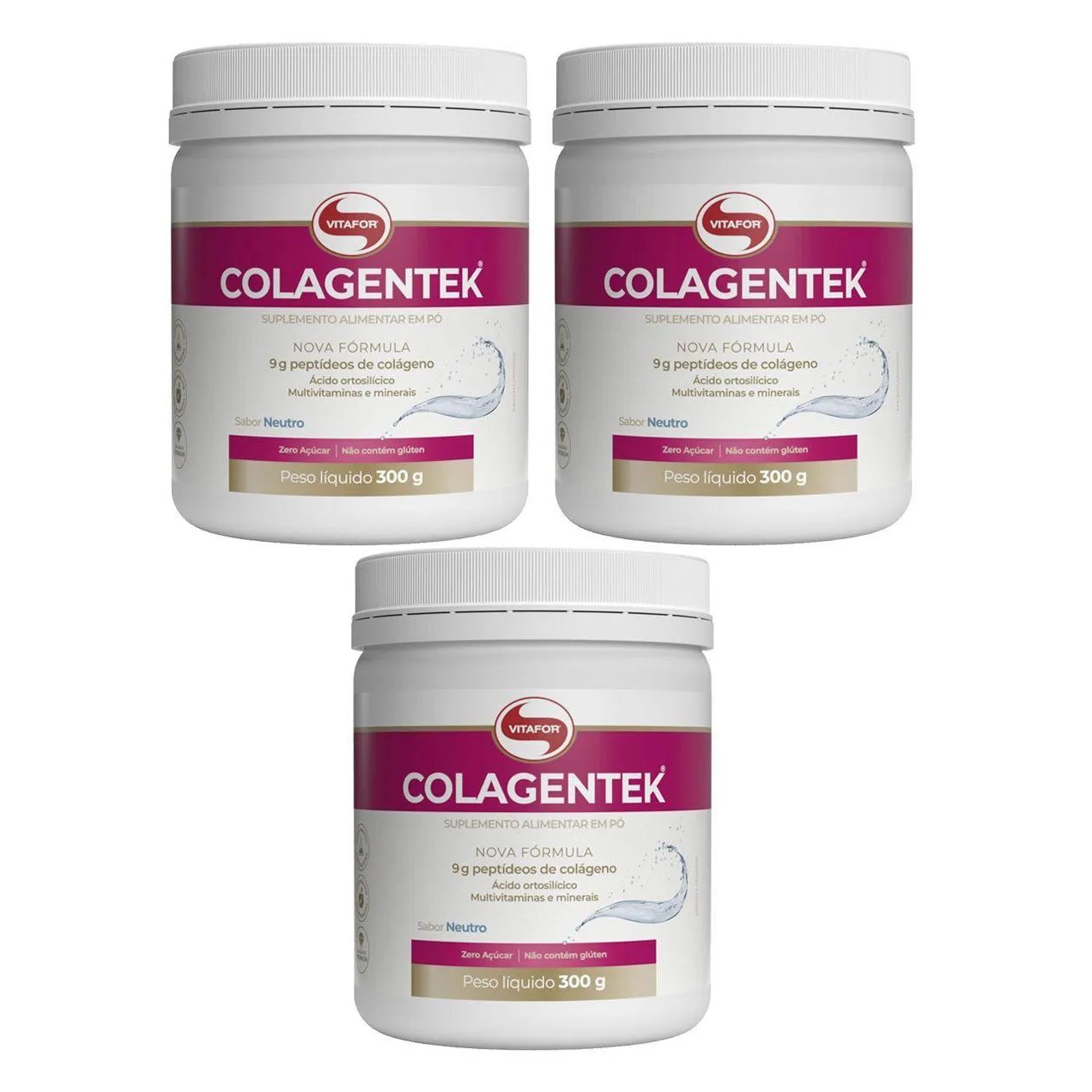 Kit 3X Colagentek - 300G Neutro - Vitafor