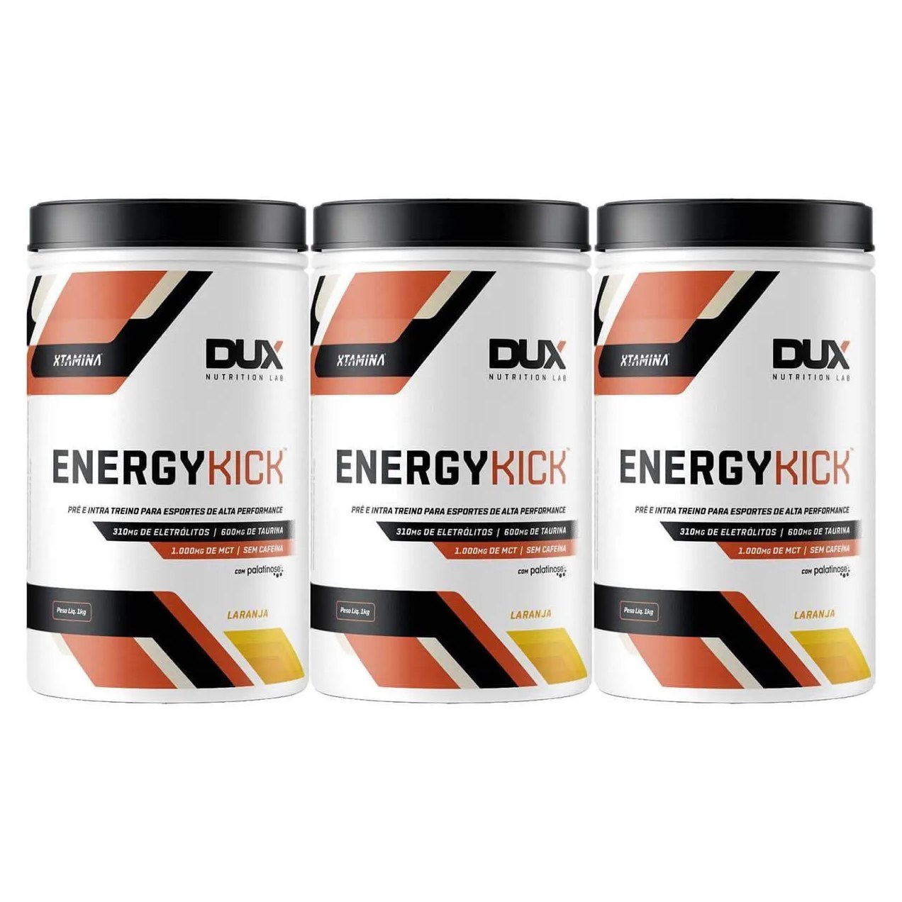 Kit 3X Energy Kick - 1000G Laranja - Dux Nutrition