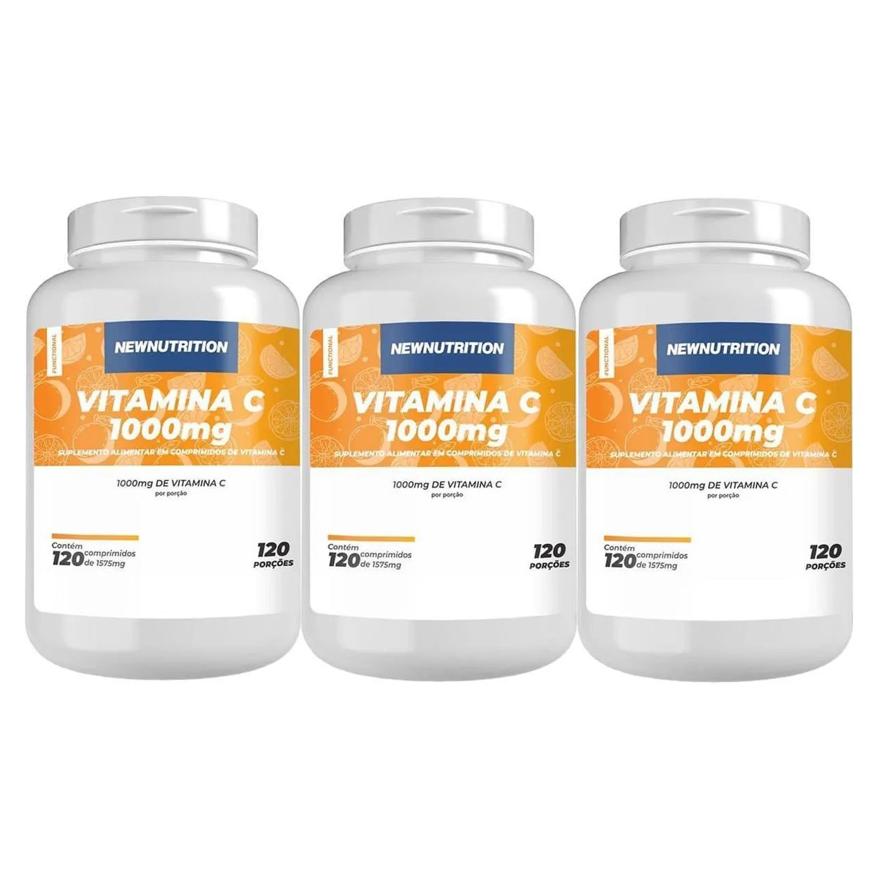 Kit 3X Vitamina C 1000Mg - 120 Comprimidos - Newnutrition
