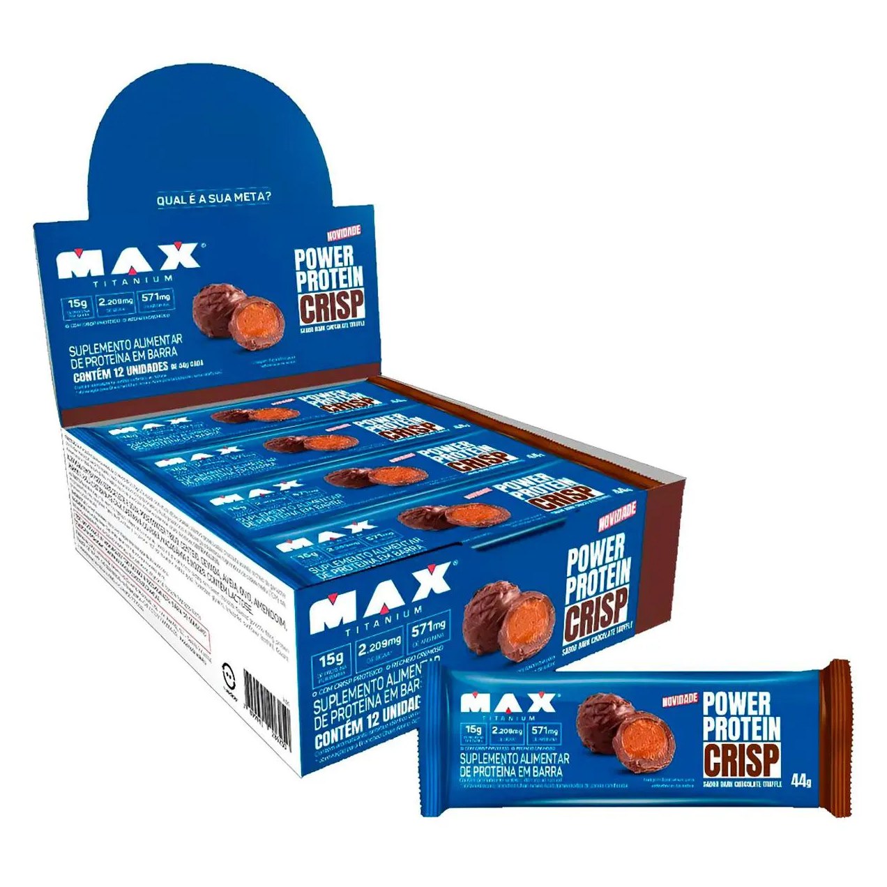 Power Protein Crisp Cookies (Caixa 12Un 44G Cada) Max Titanium