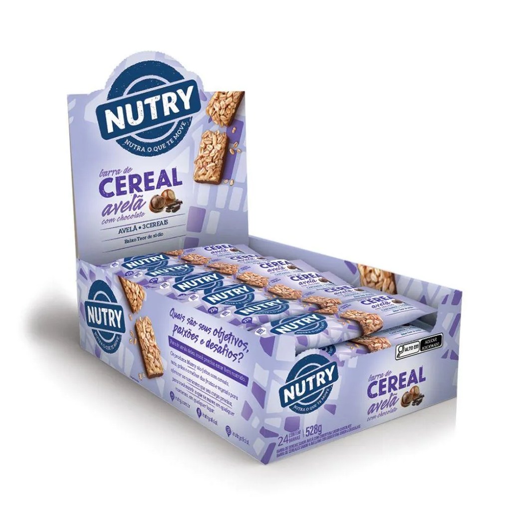 Barra de Cereal Display C/24 Unidades (528G) - Sabor: Avelã com Chocolate