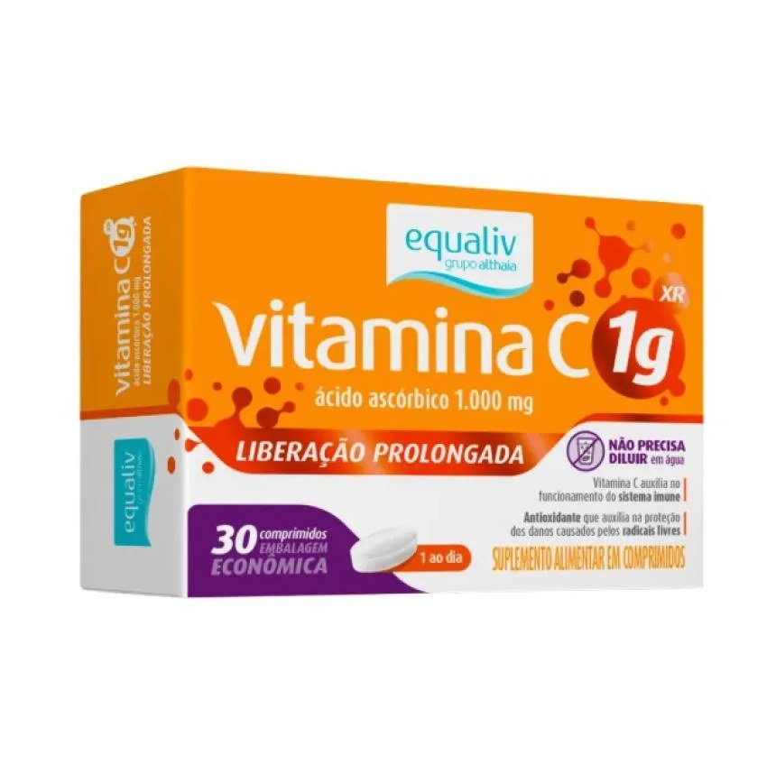 Vitamina C 1G Suplemento Alimentar Equaliv 30Cpr