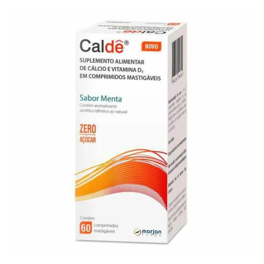 Suplemento Alimentar de Cálcio e Vitamnina D Caldê Sabor Menta com 60 Comprimidos Mastigáveis