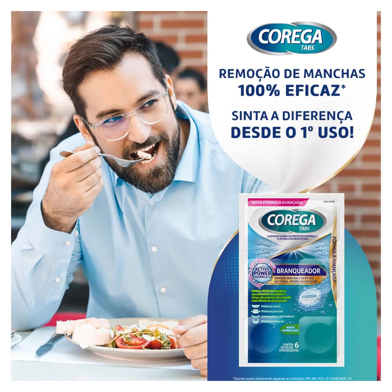 Corega Tabs Branqueador 6 Pastilhas