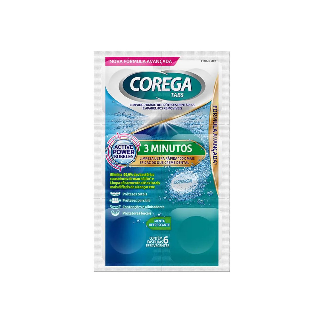 Corega Tabs Limpeza 3 Minutos 6 Pastilhas