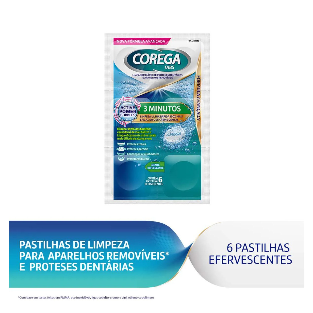 Corega Tabs Limpeza 3 Minutos 6 Pastilhas