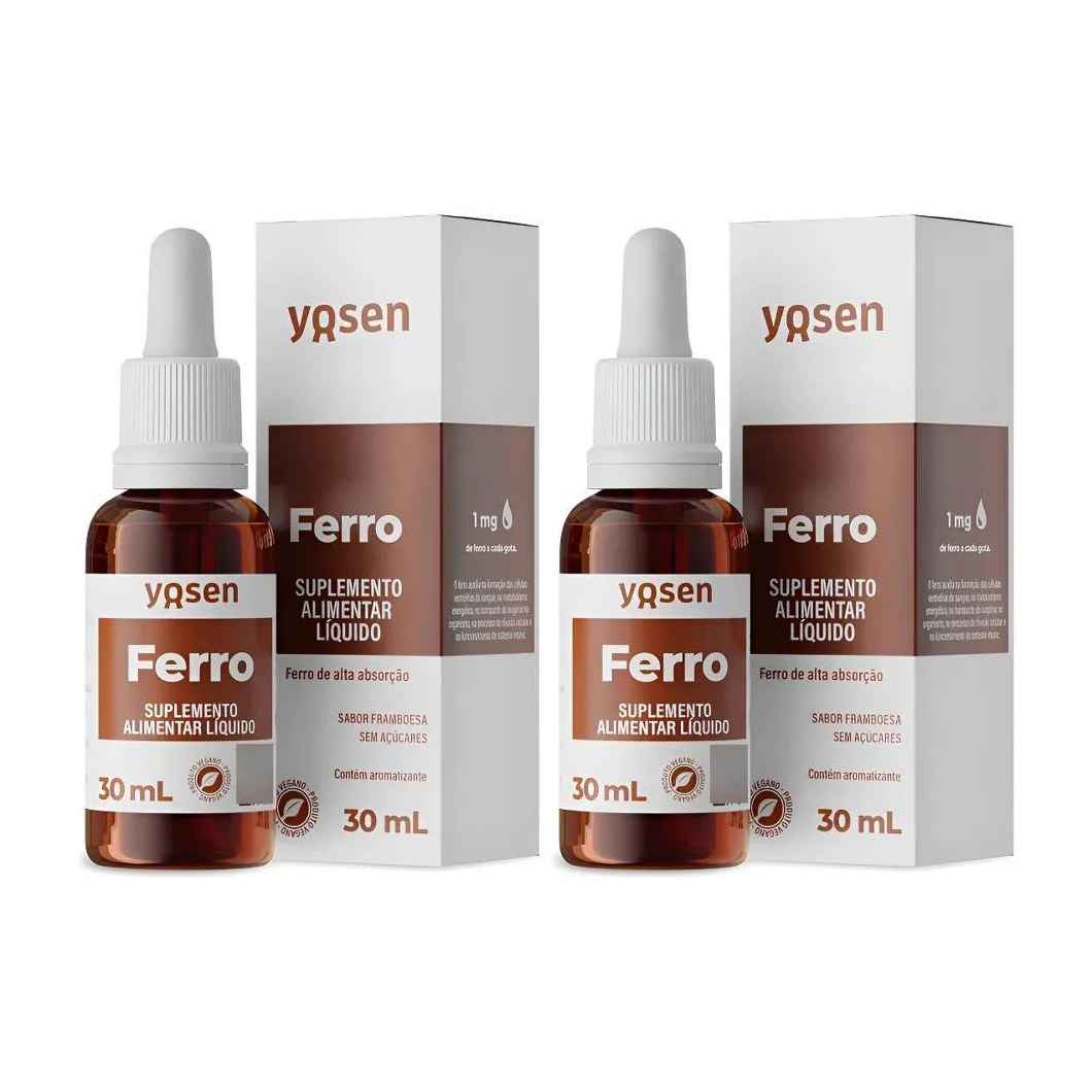 Kit 2 Ferro Yosen Alta Absorção Ydrosolv 30Ml