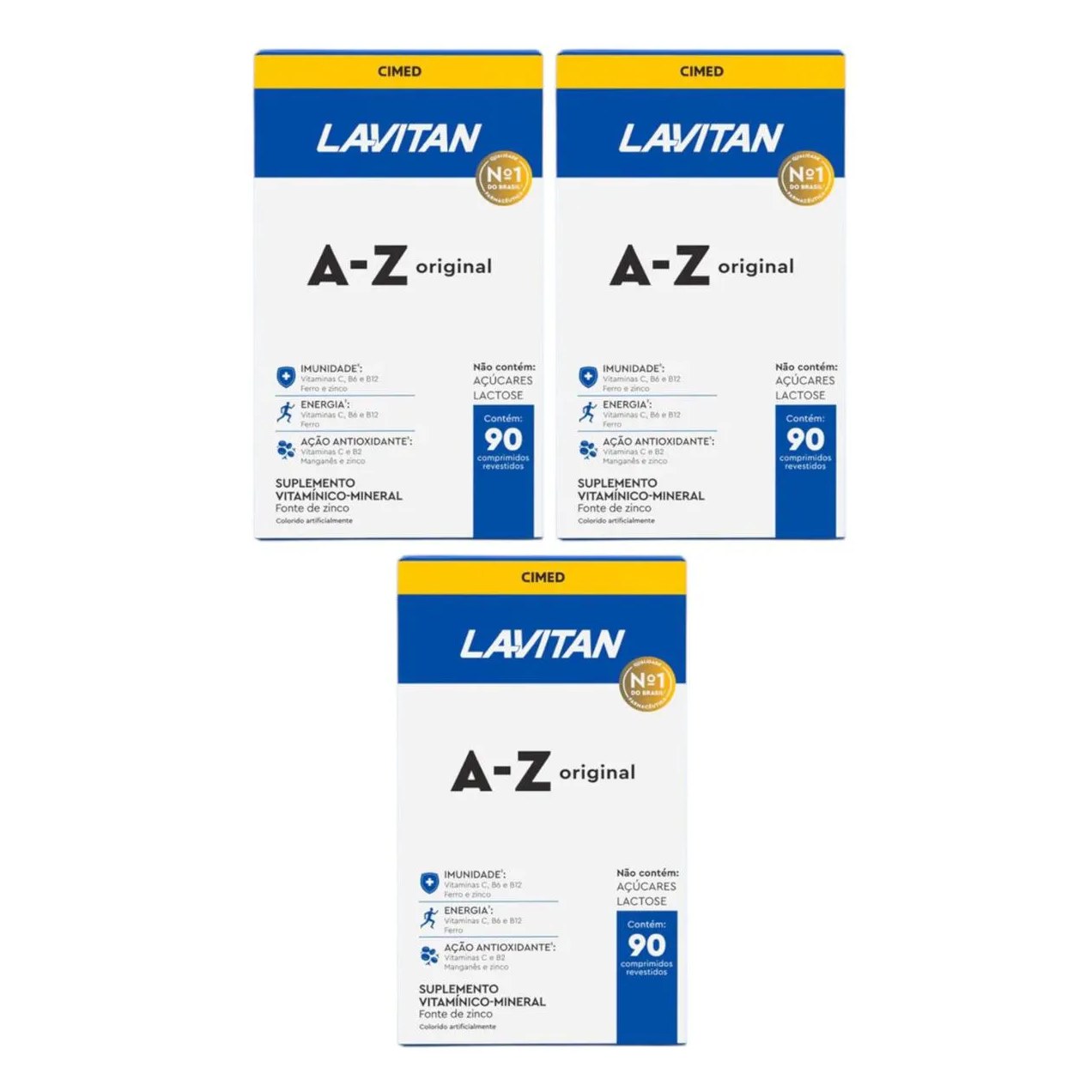 3 Caixas Lavitan Az 90 Comprimidos | Suplemento Completo Imunidade e Disposição
