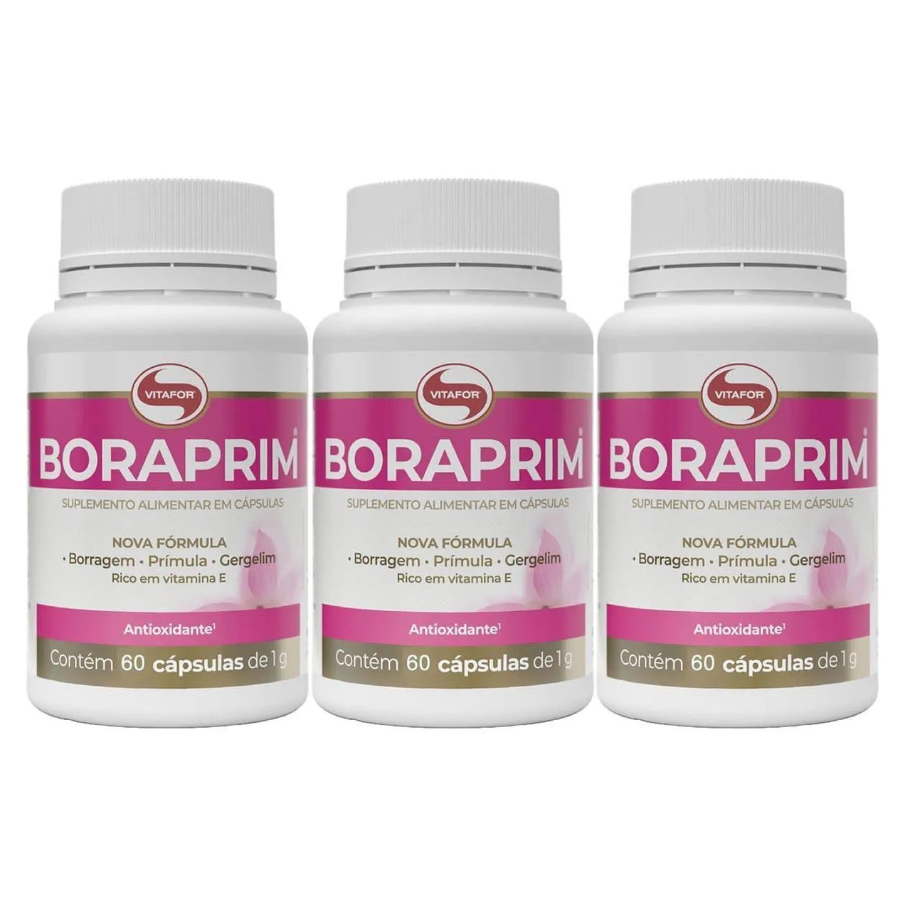 Kit 3X Boraprim - 60 Cápsulas - Vitafor