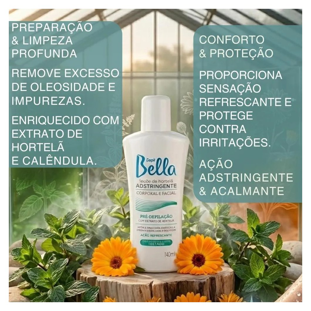 Kit Pré e Pós Depilação 140Ml + Gel Calmante Depil Bella