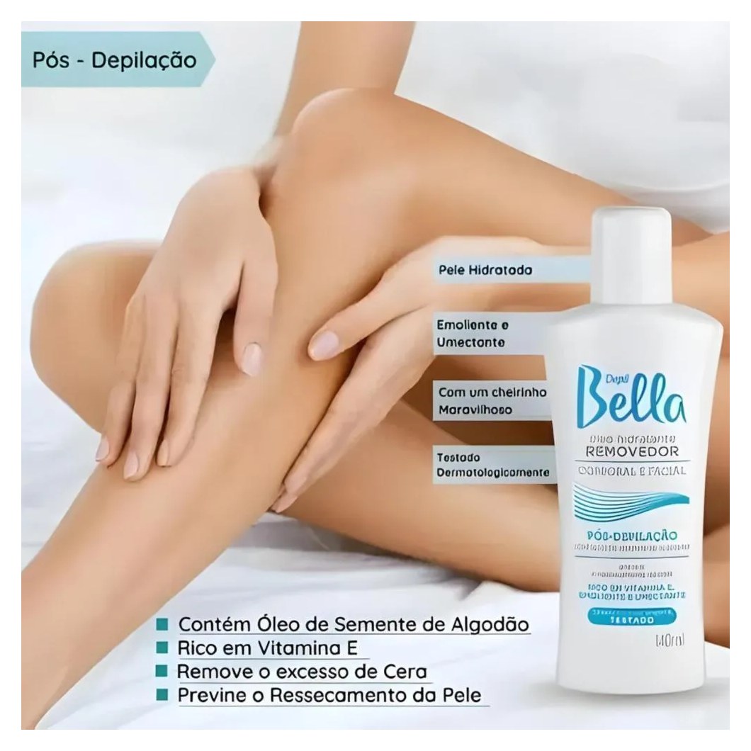 Kit Pré e Pós Depilação 140Ml + Gel Calmante Depil Bella