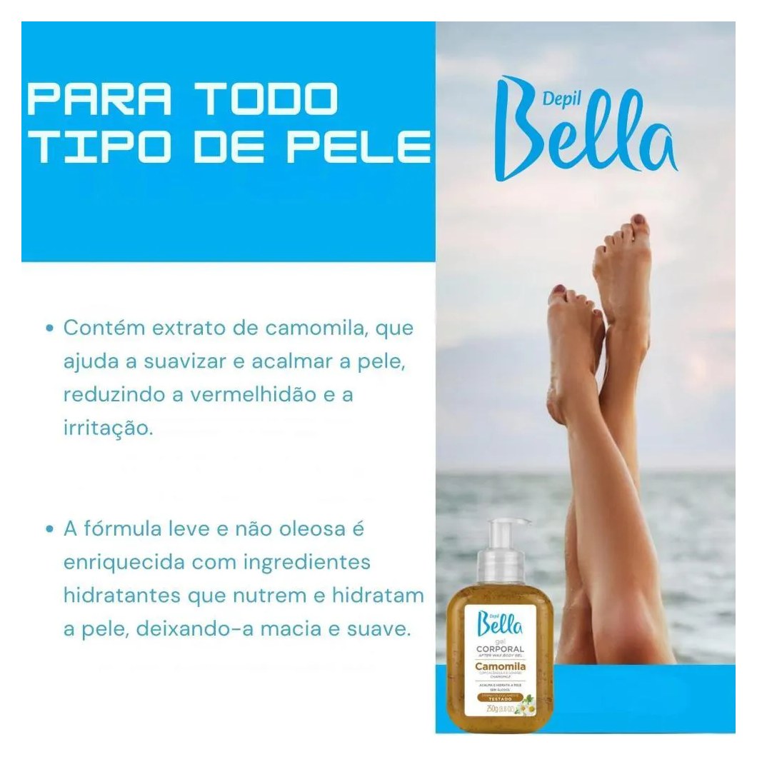 Kit Pré e Pós Depilação 140Ml + Gel Calmante Depil Bella
