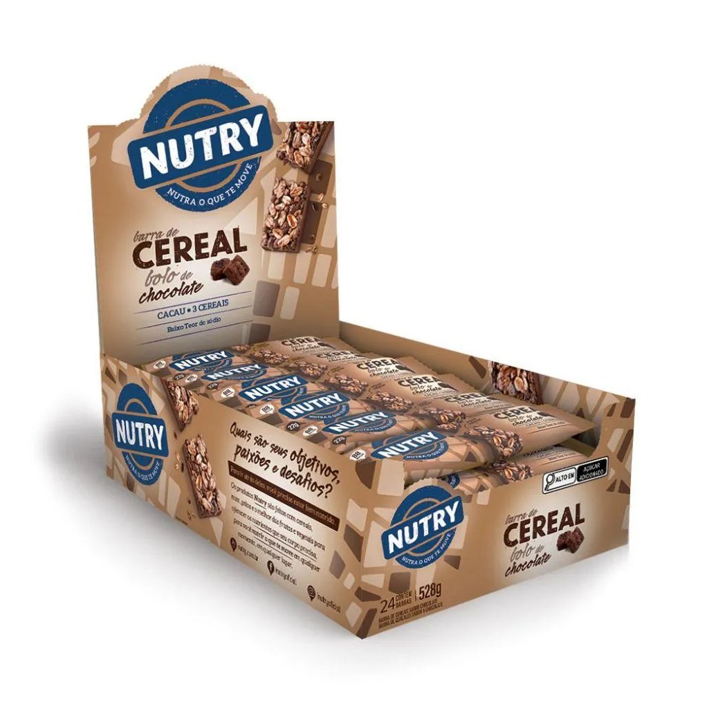 Barra de Cereal Display C/24 Unidades (528G) - Sabor: Bolo de Chocolate