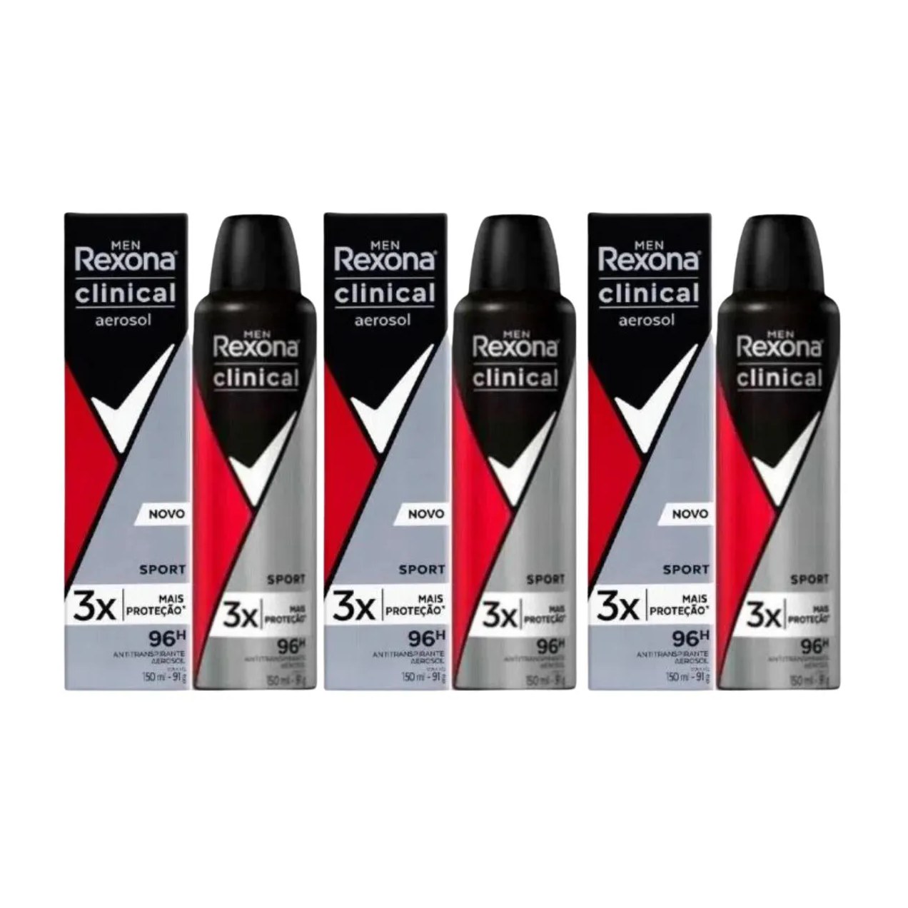Kit C3 Desodorante Aero Clinical Sport 150Ml – Rexona