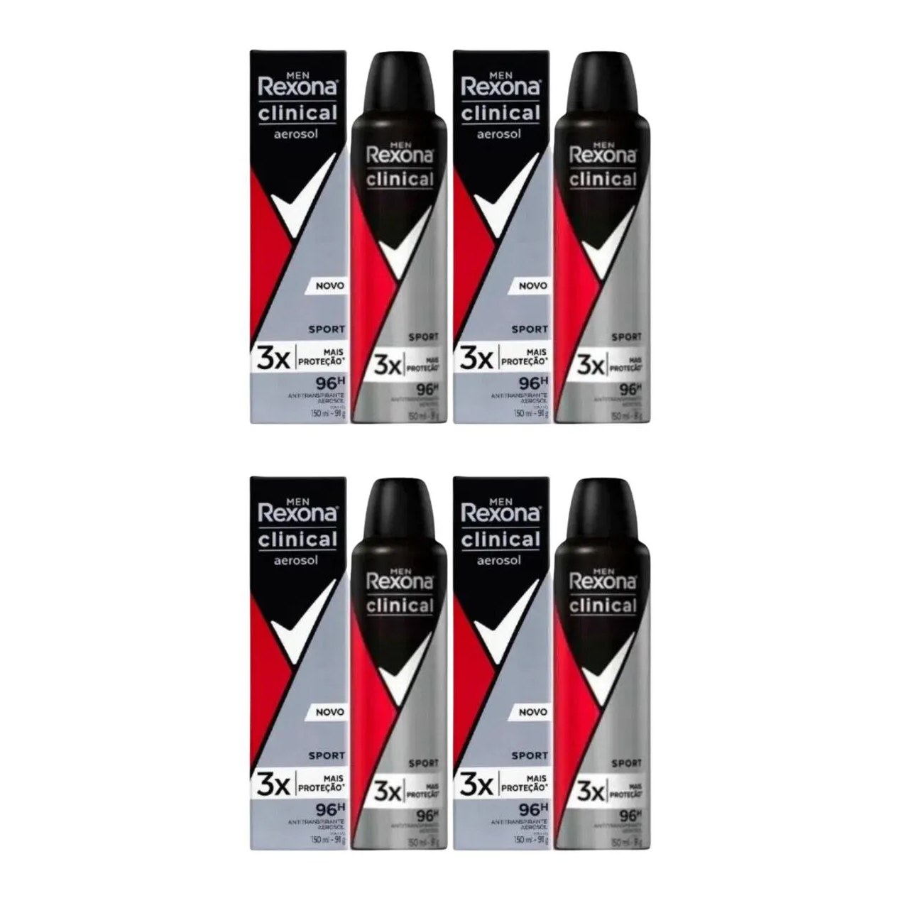 Kit C4 Desodorante Aero Clinical Sport 150Ml – Rexona