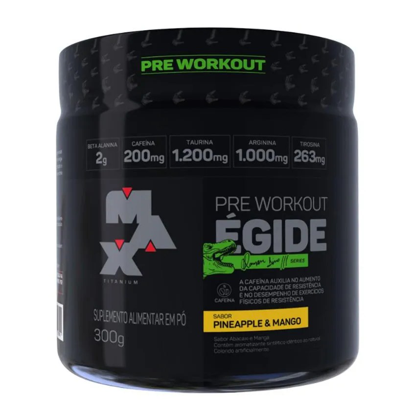 Pré Treino Égide 300G Workout Sabor Abacaxi com Manga - Max Titanium 300 G