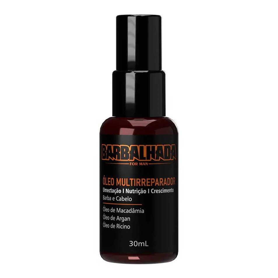 Óleo Multirreparador Barba e Cabelo Umectação e Crescimento 30Ml Barbalhada