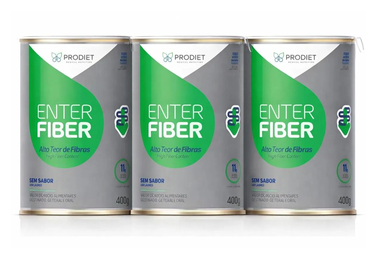 Kit C/ 3 Enterfiber sem Sabor - Lata 400 Gr