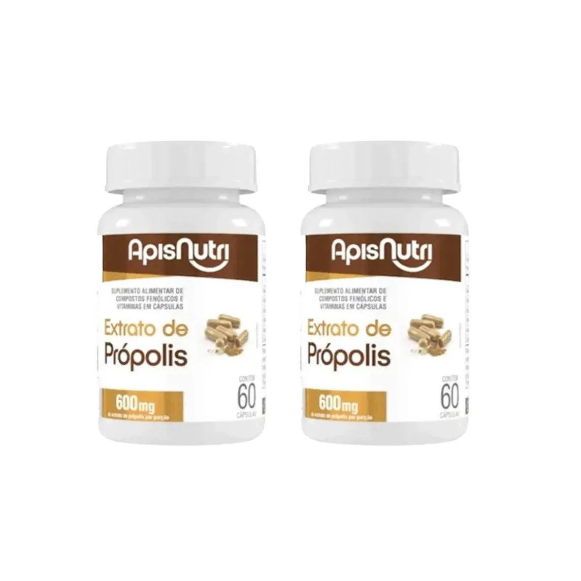 Kit 2 Extrato de Própolis 600Mg - 60 Caps - Apisnutri