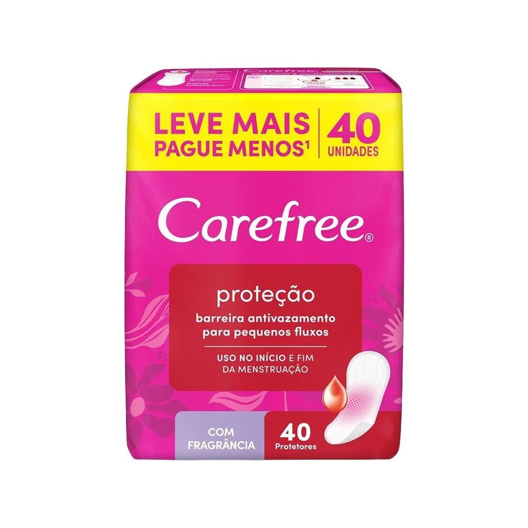 Absorvente Carefree Protetor Diário com Perfume - Embalagem com 40 Unidades