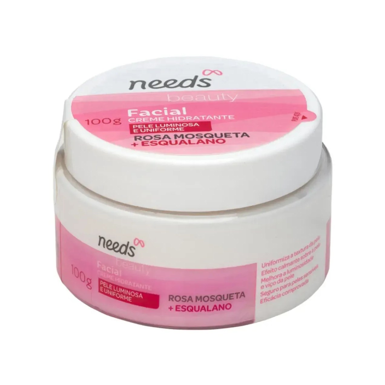 Creme Hidratante Facial Needs Beauty Rosa Mosqueta 100g