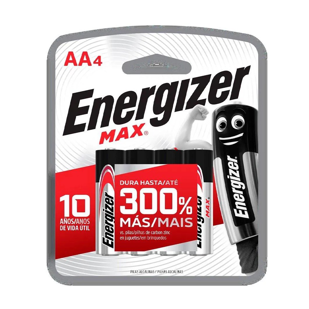 Pilha Energizer Alcalina Max Aa - Embalagem com 4 Unidades
