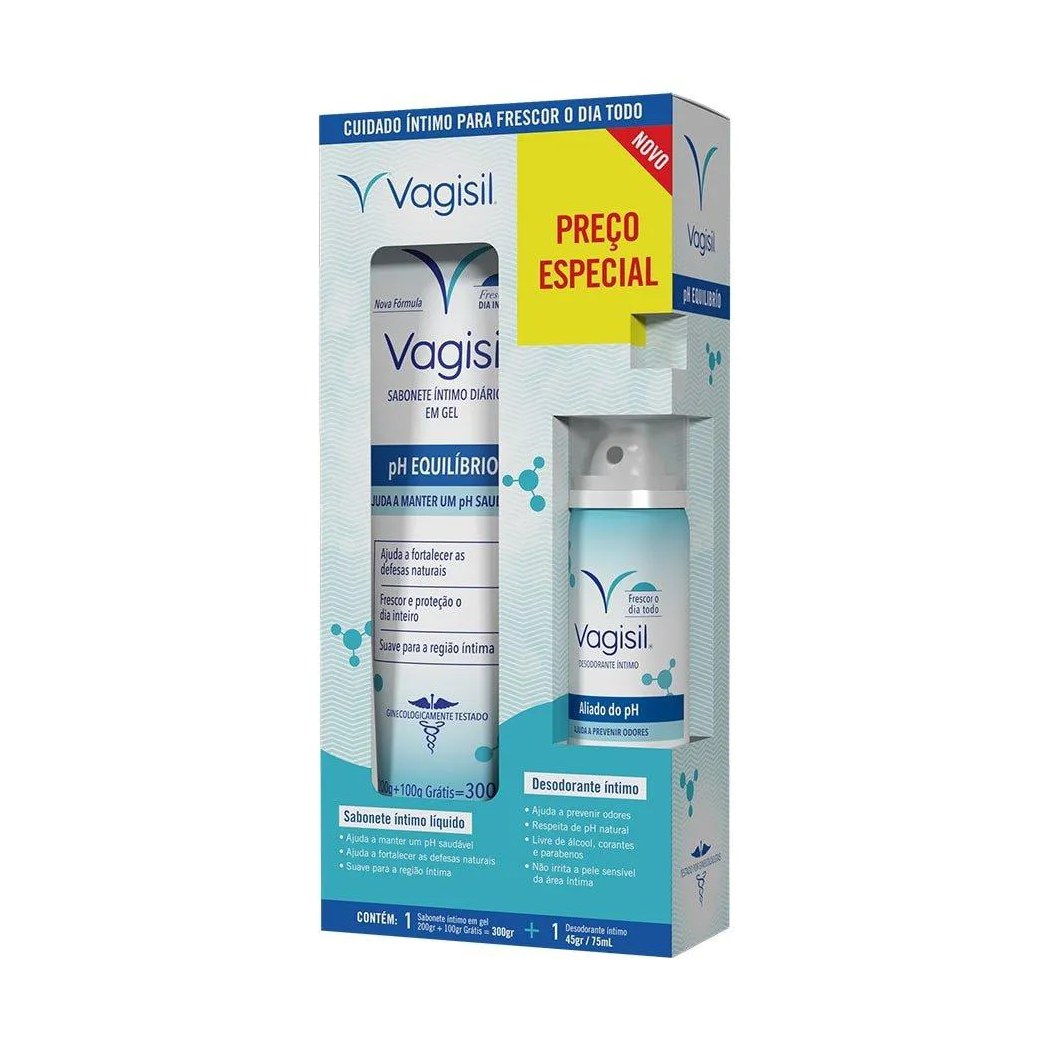 Sabonete Vagisil Intimo Ph Equilíbrio 300Ml + Desodorante Aerossol