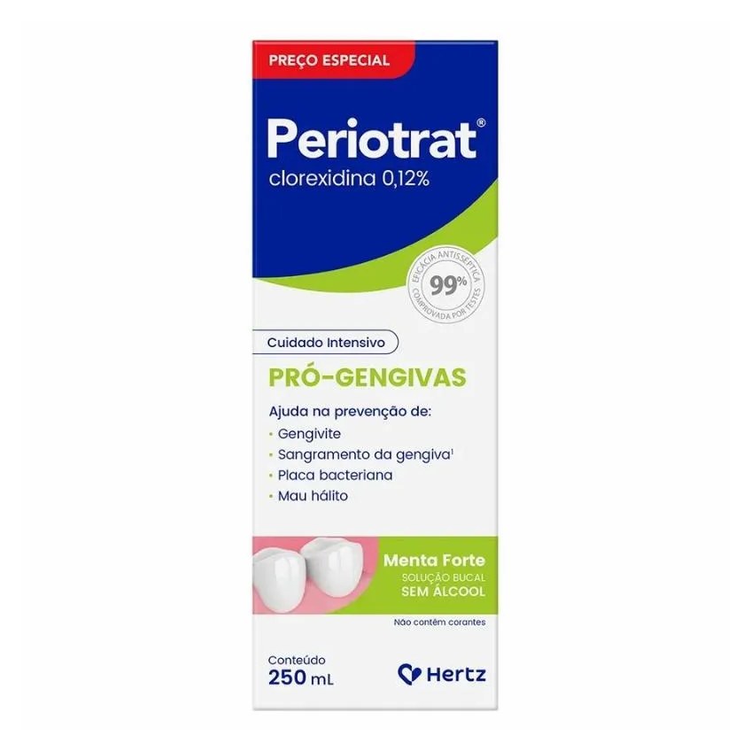 Periotrat Pró Gengivas sem Álcool Sabor Menta Forte 250Ml