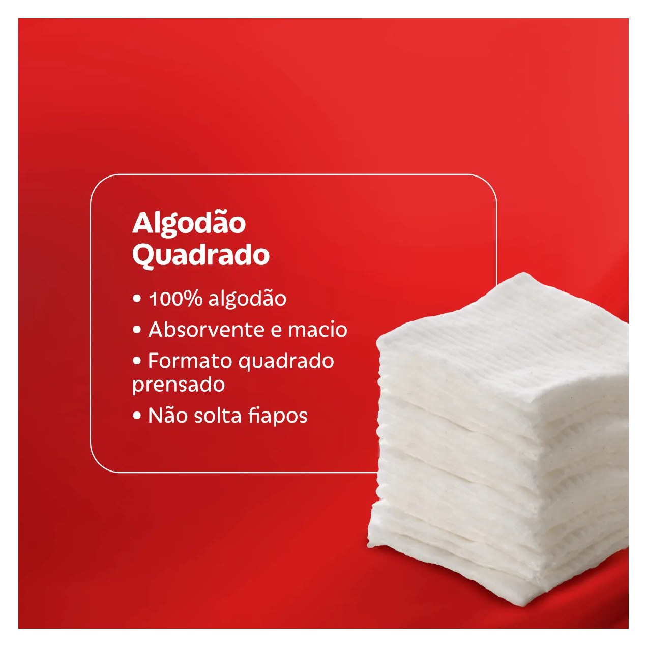 Algodão Quadrado Needs 250 Unidades